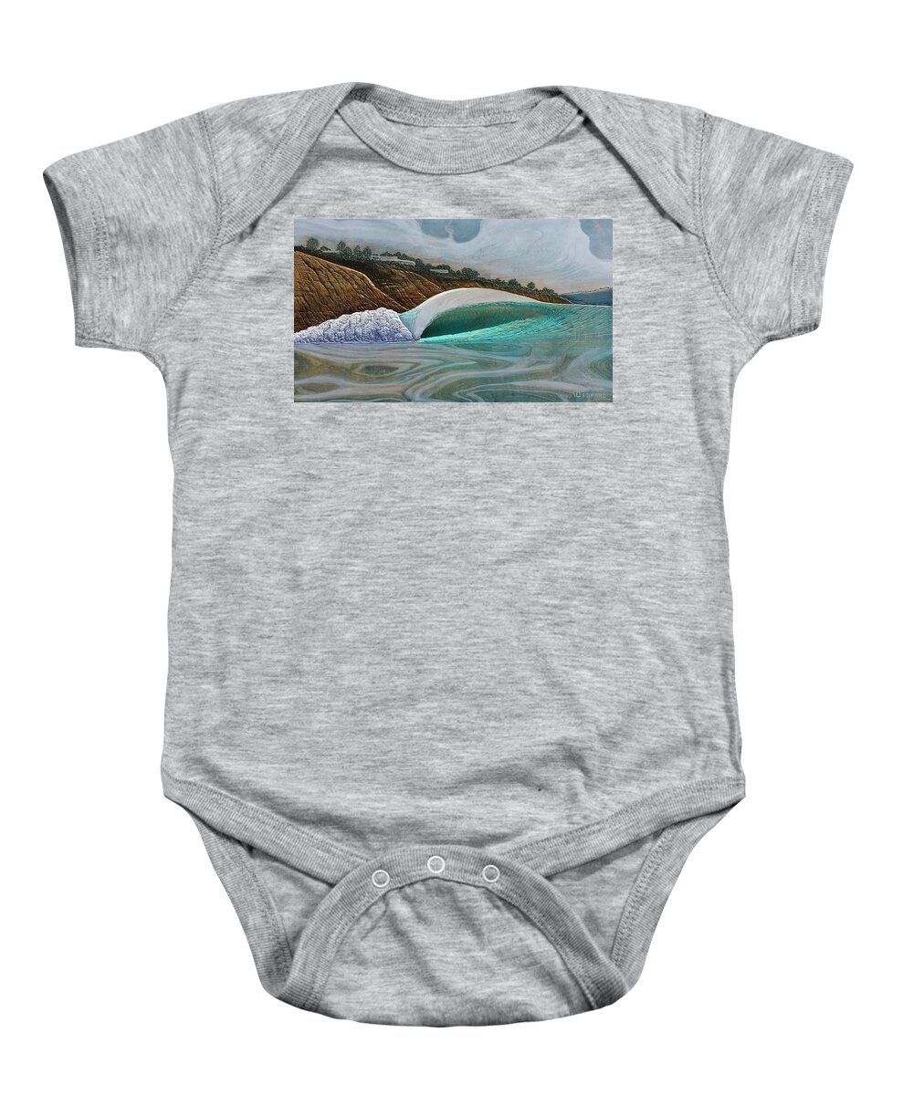 Seascape Baby Onesie featuring the painting Blacks Beach by Nathan Ledyard