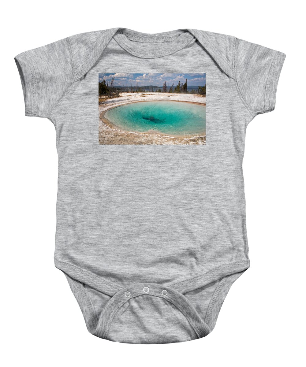 Autumn Baby Onesie featuring the photograph Blue Funnel Spring in West Thumb Geyser Basin by Fred Stearns