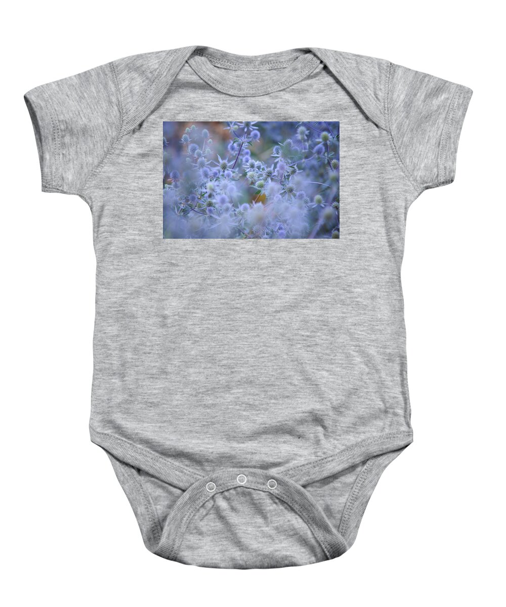 Blue Baby Onesie featuring the photograph Blue Infinity by Jenny Rainbow