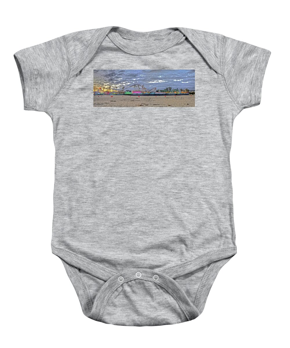 Beach Baby Onesie featuring the photograph Boardwalk and Amusement 2 by SC Heffner