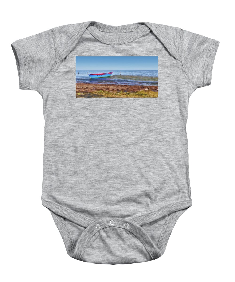Boat Baby Onesie featuring the photograph Boat at the pond by Roberto Pagani