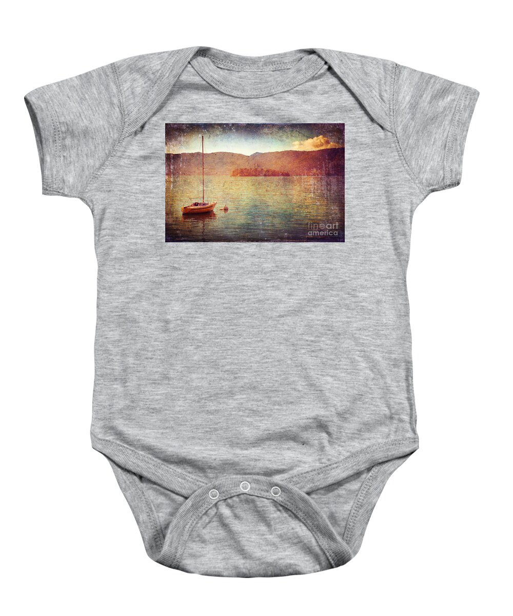 Italy Baby Onesie featuring the photograph Boat on Lake Maggiore by Silvia Ganora