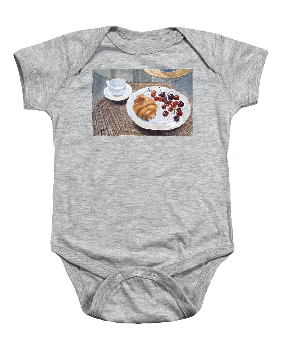 Breakfast In Syria Baby Onesie featuring the painting Breakfast In Syria by Lucy Willis