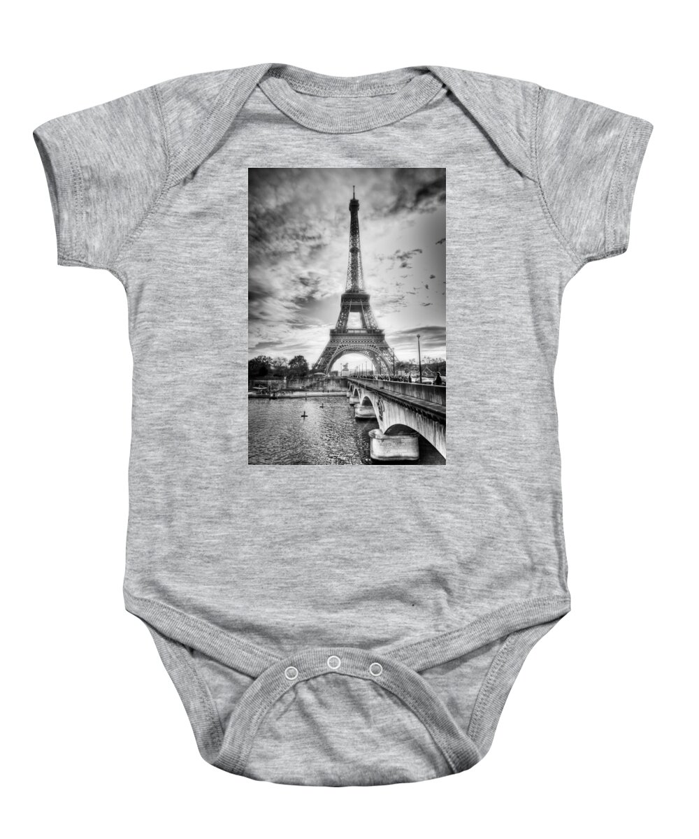 Europe Baby Onesie featuring the photograph Bridge to the Eiffel Tower by John Wadleigh