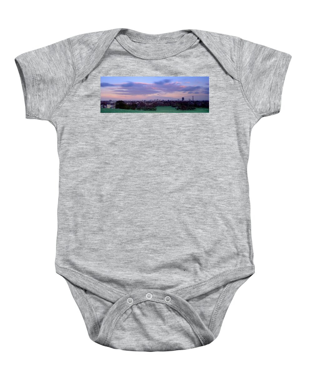 Photography Baby Onesie featuring the photograph Building In A City Near A Park by Panoramic Images