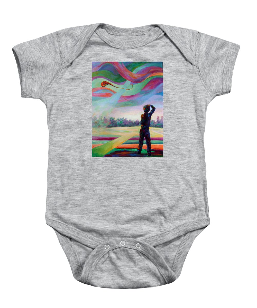 Colorful Baby Onesie featuring the painting Catching the Wind by Naomi Gerrard