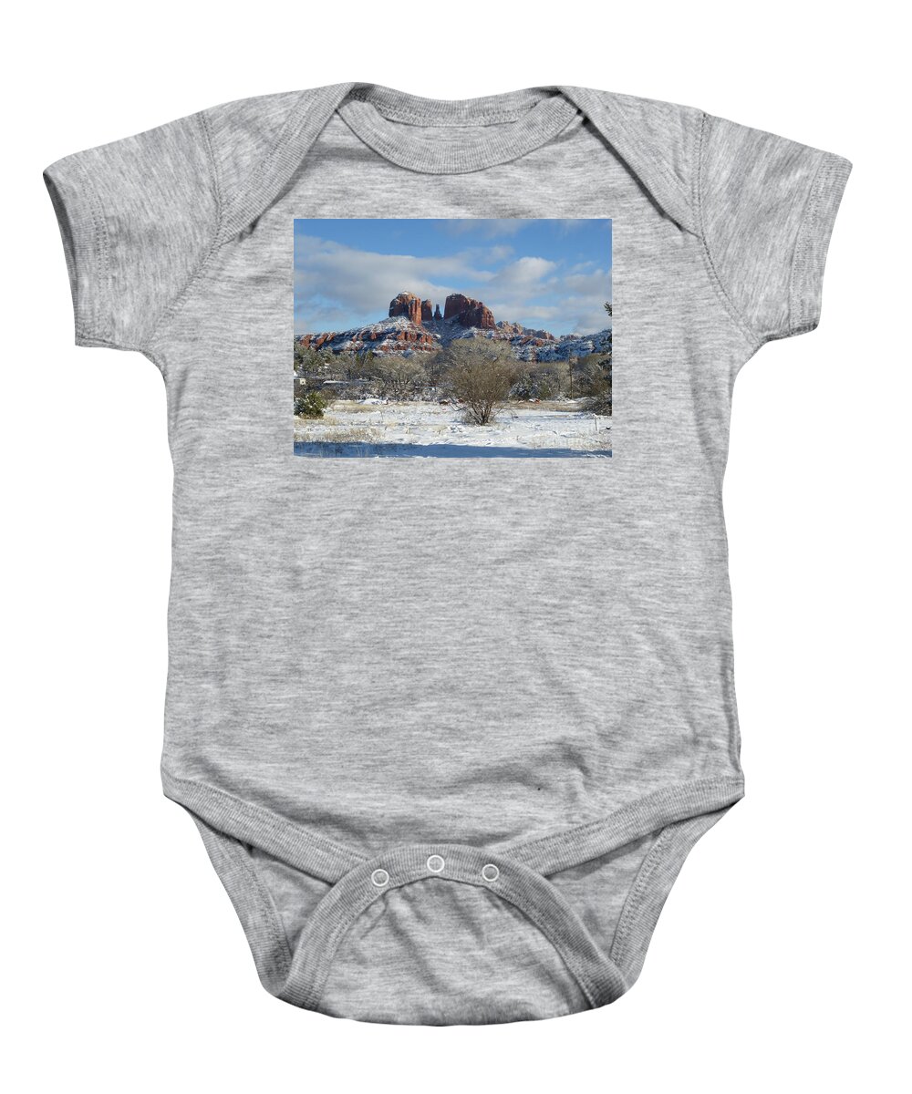 Sedona Baby Onesie featuring the photograph Cathedral Rock Sedona by Mars Besso