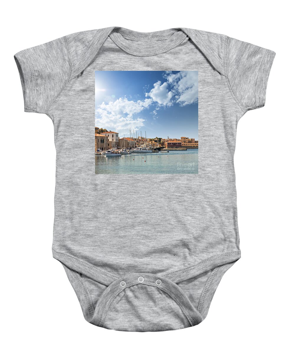 Greece Baby Onesie featuring the photograph Chania town on Crete by Sophie McAulay