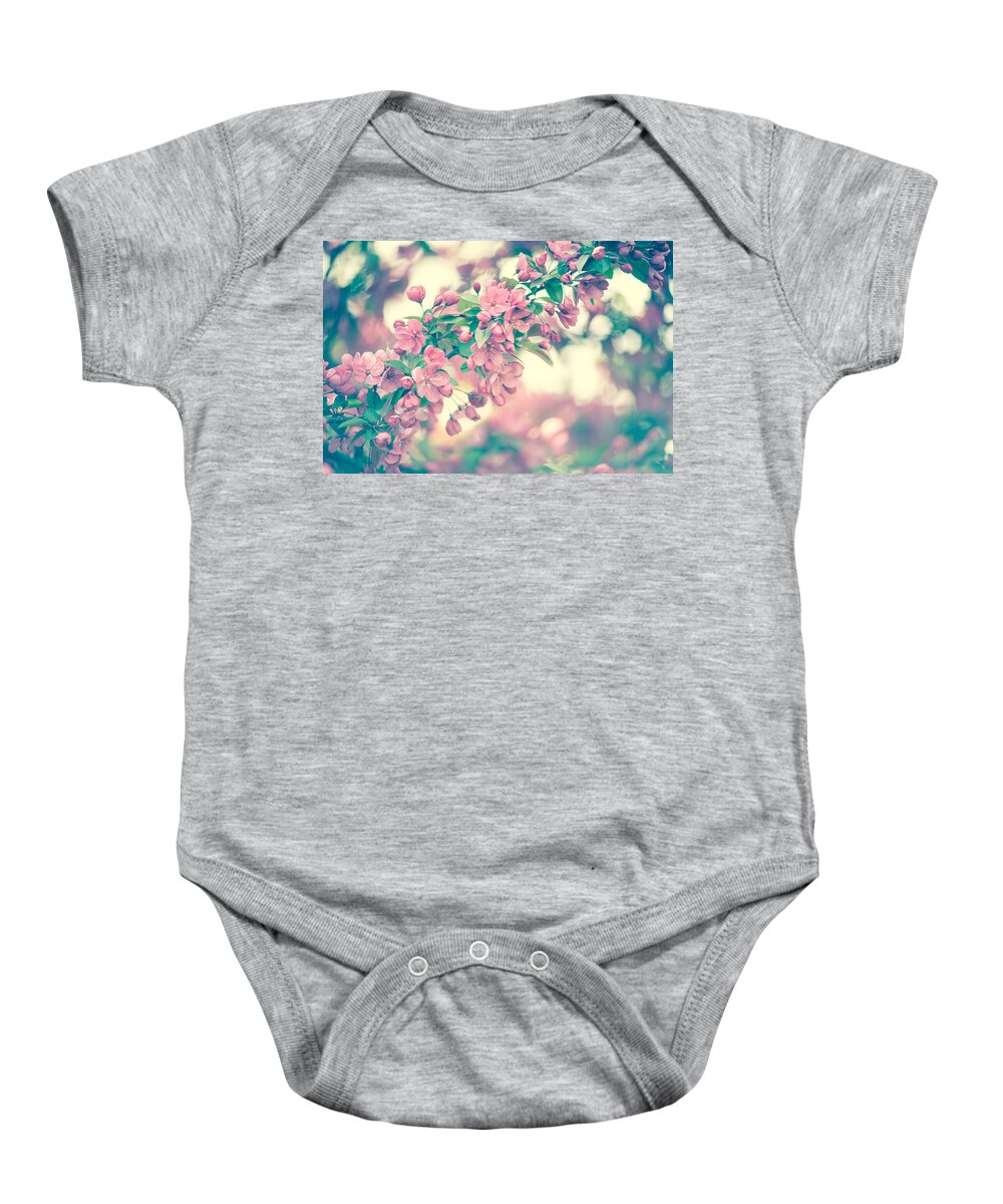 Spring Baby Onesie featuring the photograph Cherry Blossom by Zina Zinchik