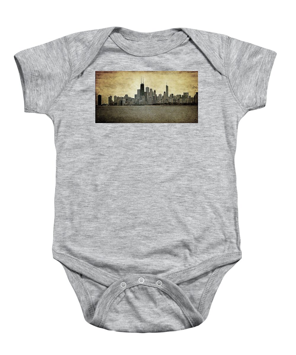 Chicago Baby Onesie featuring the photograph Chicago on Canvas by Milena Ilieva