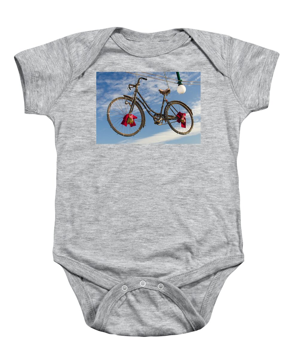 Bike Baby Onesie featuring the photograph Christmas Bicycle by Andreas Berthold