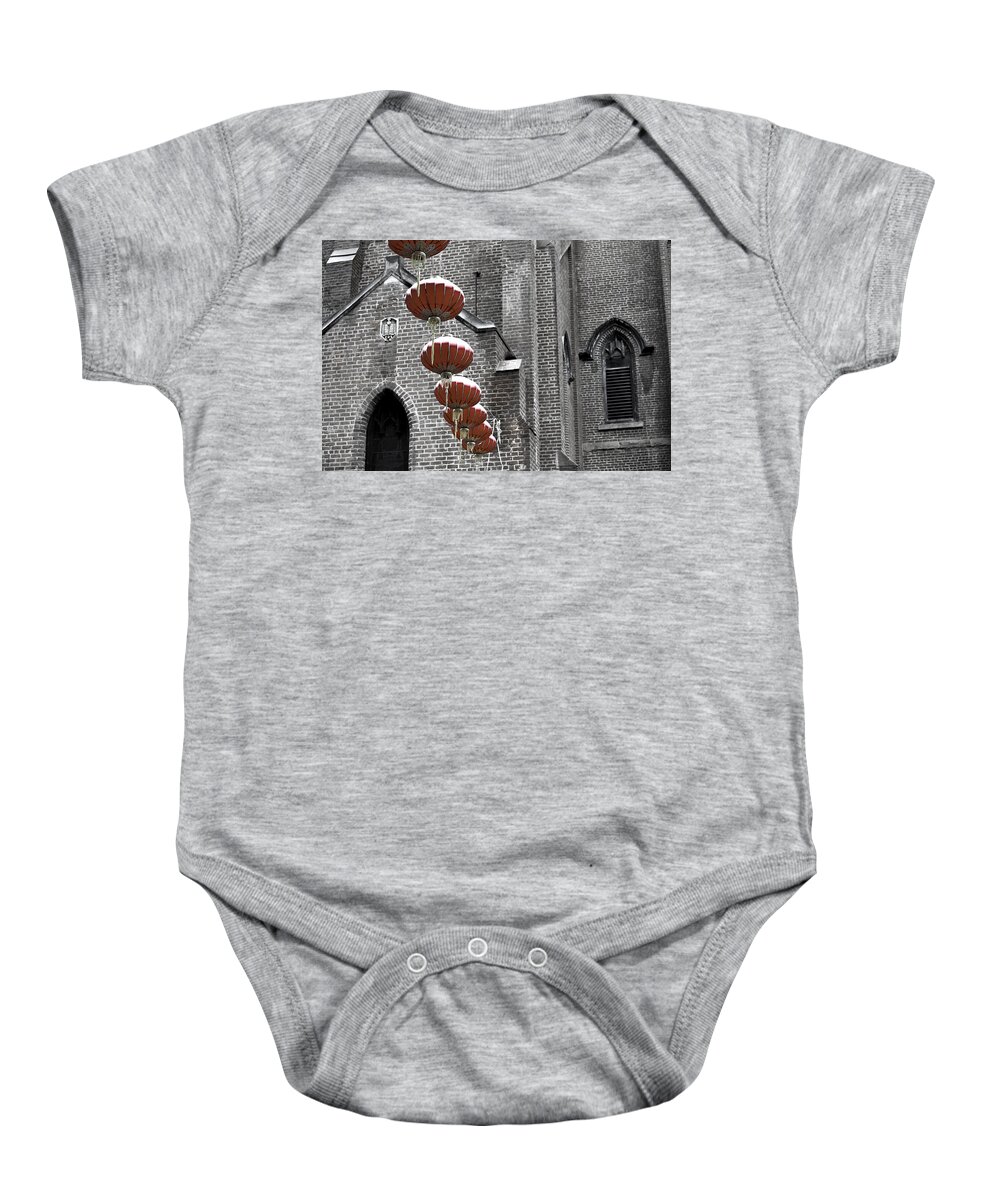 Church Baby Onesie featuring the photograph Church Lanterns by Spencer Hughes