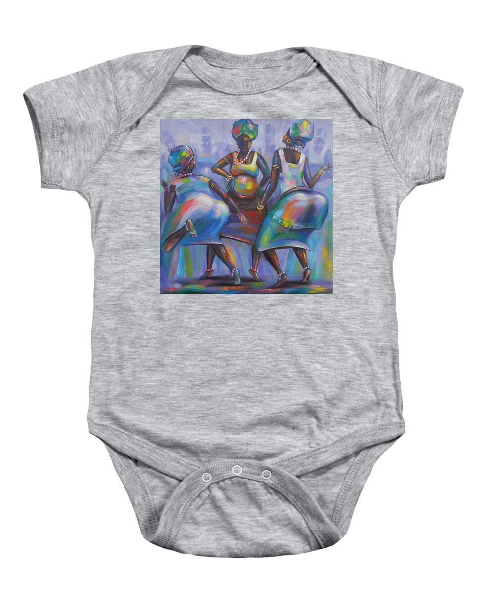 Amakai Baby Onesie featuring the painting Climax by Amakai