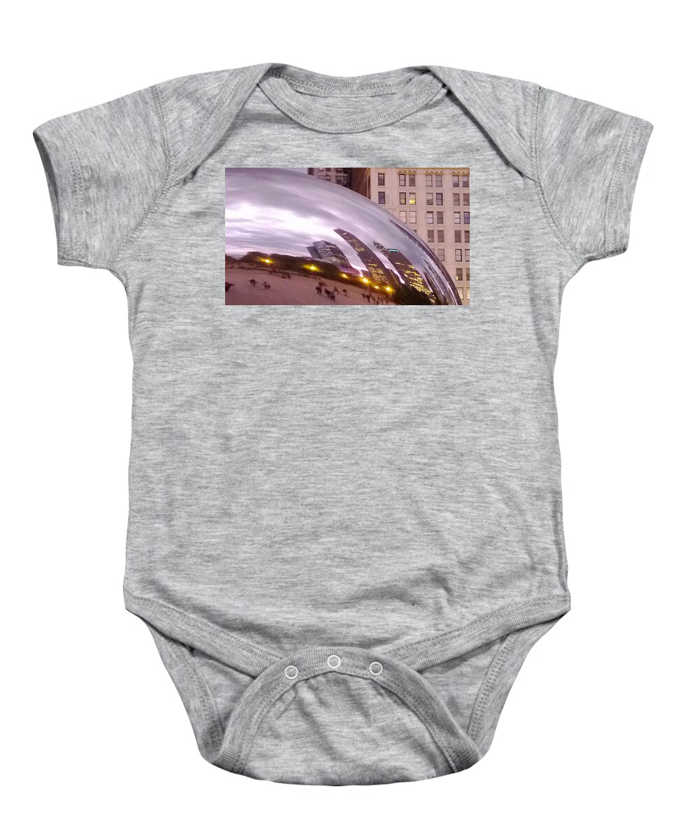 Chicago Baby Onesie featuring the photograph Cloud Gate City by Claudia Goodell