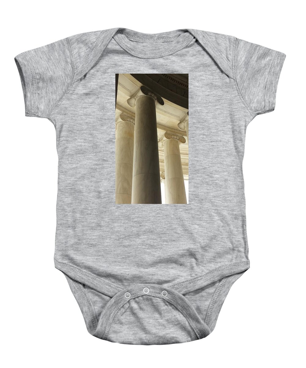 Declaration Of Independence Baby Onesie featuring the photograph Columns Stand Guard by Kenny Glover