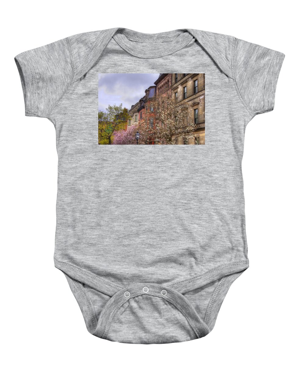 Boston Baby Onesie featuring the photograph Commonwealth Ave Row Houses - Boston by Joann Vitali