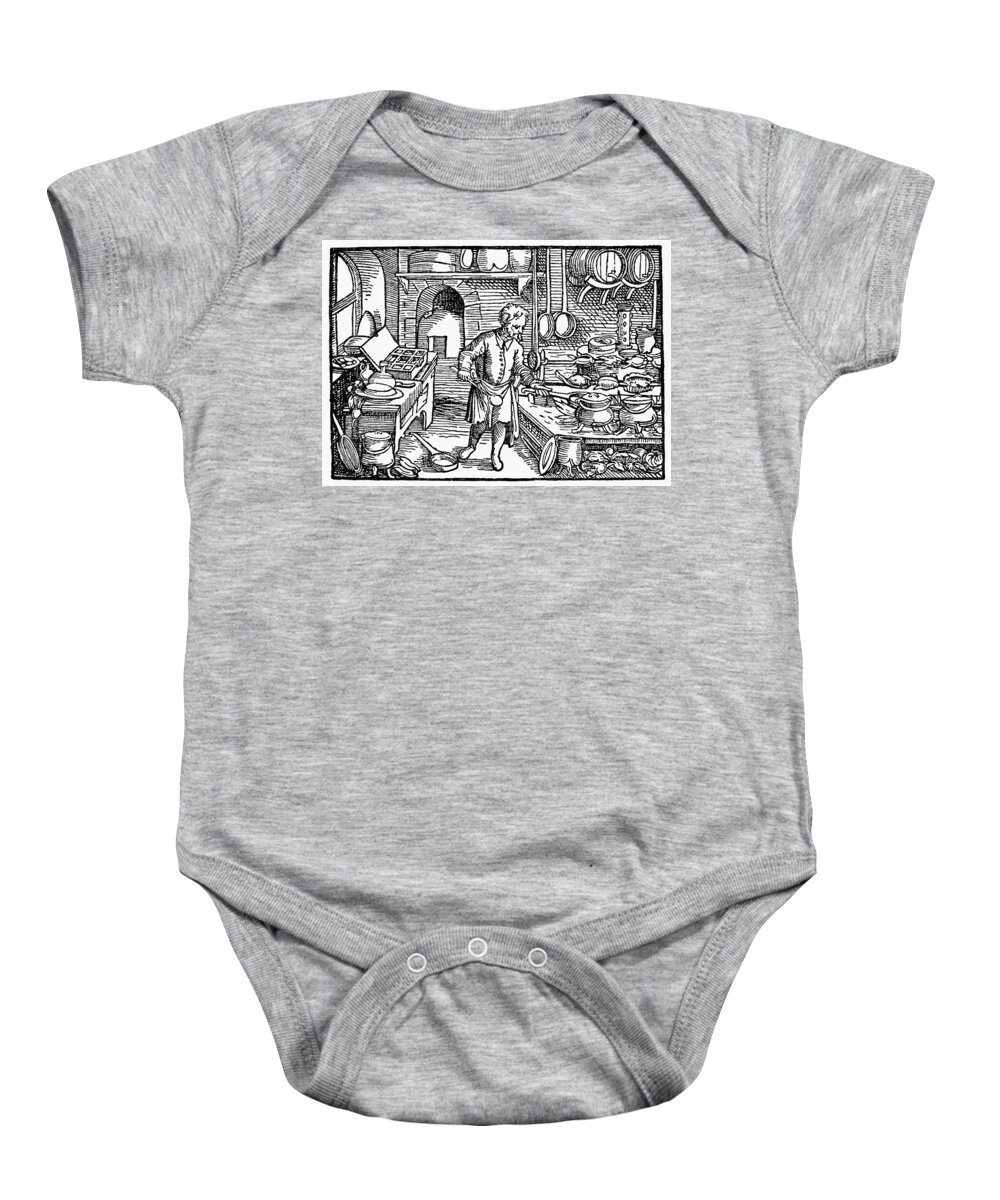 1530 Baby Onesie featuring the painting Cooking, C1530 by Granger