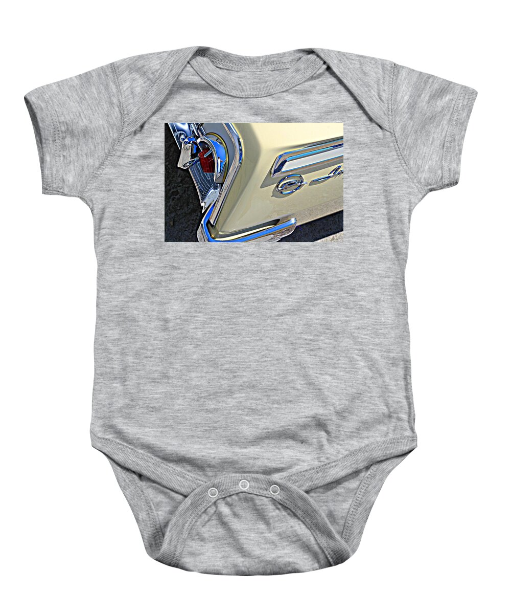 1962 Baby Onesie featuring the photograph Coronna Cream 1962 Impala by Steve Natale