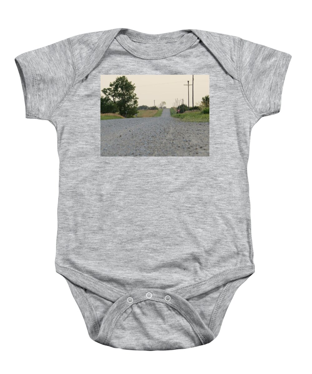 Country Baby Onesie featuring the photograph Country road at twlight by Aaron Martens