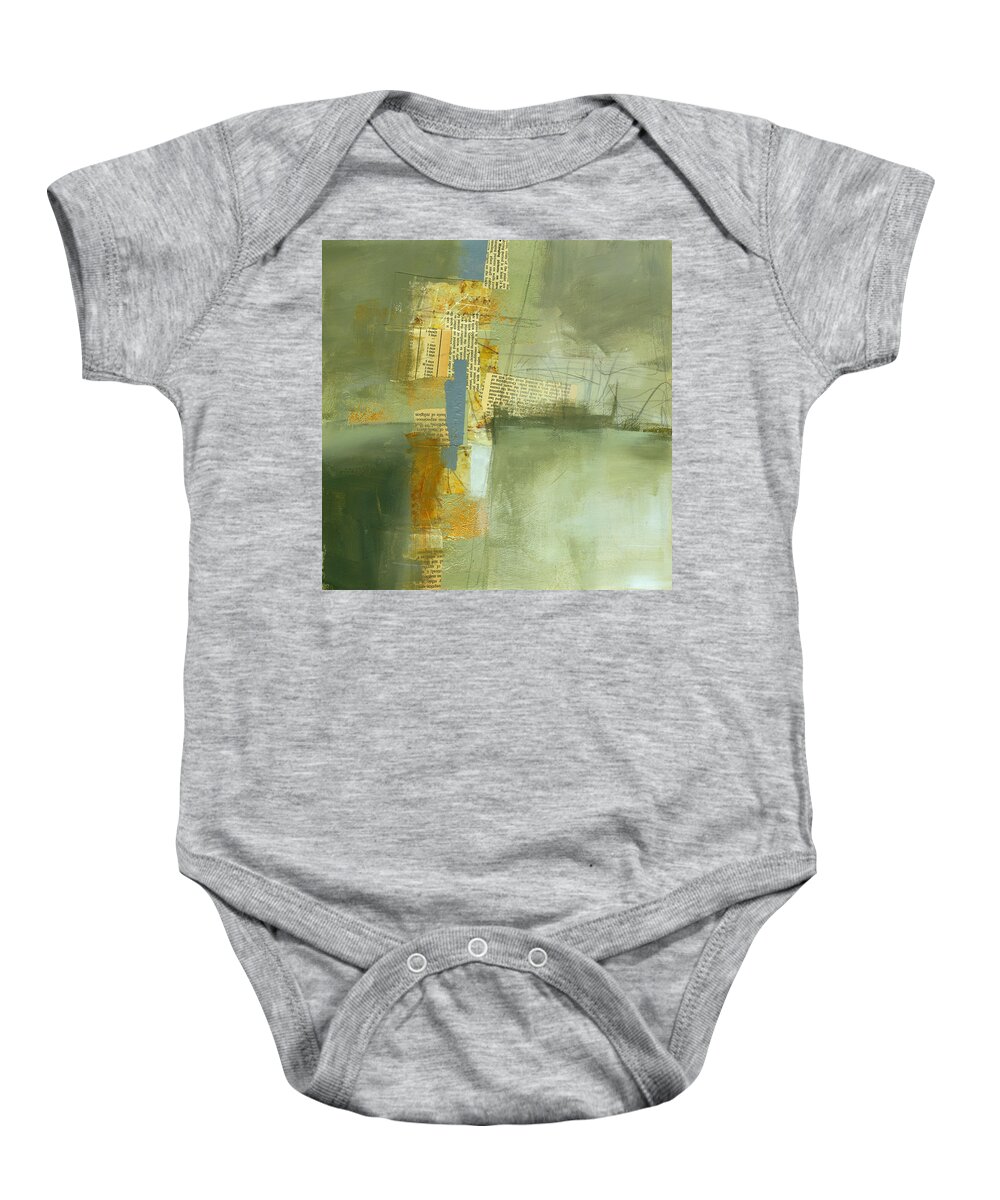 Collage Baby Onesie featuring the painting Cruciform Study Neutral by Jane Davies