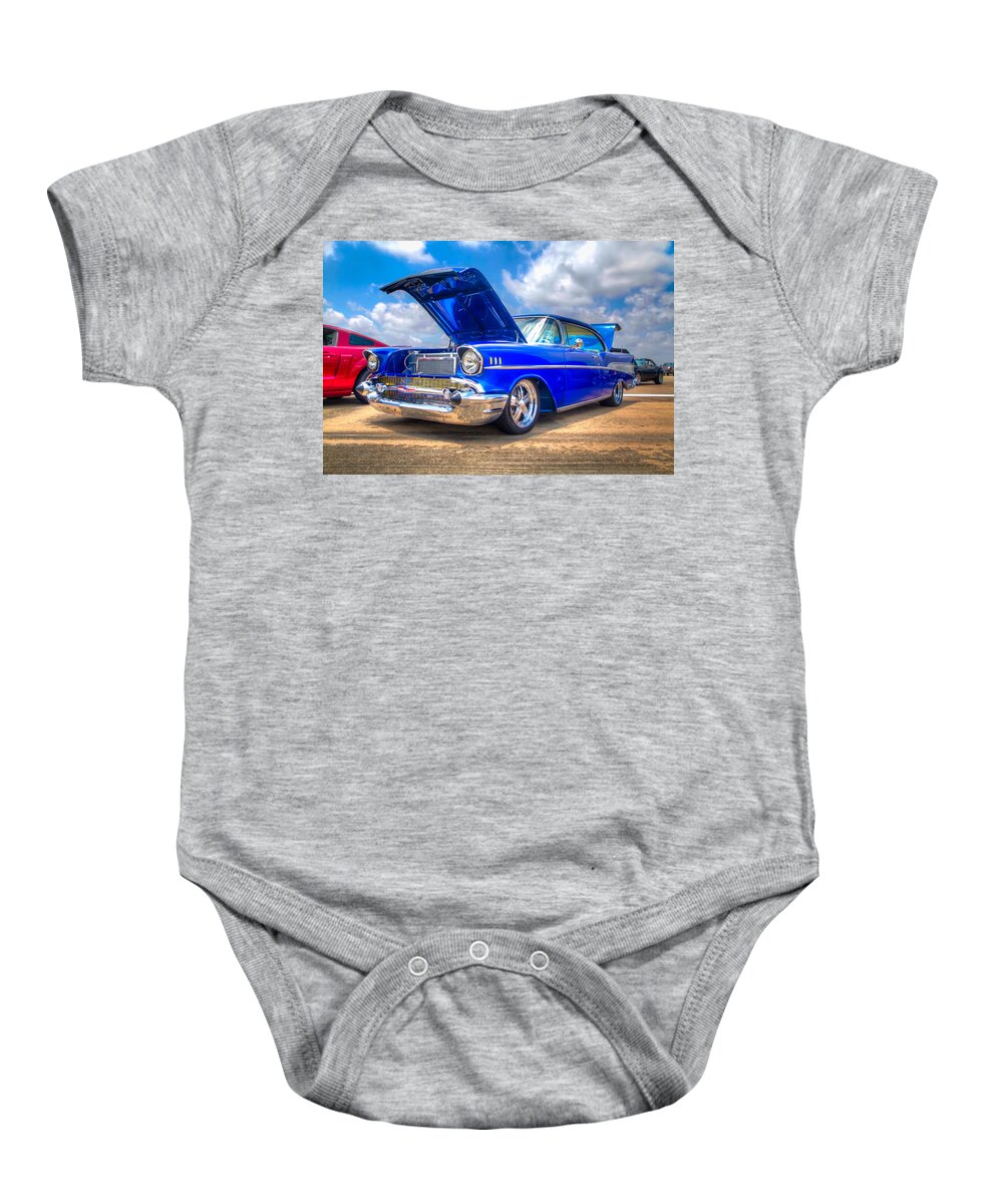 Auto Baby Onesie featuring the photograph Cruisin' in Blue by Tim Stanley