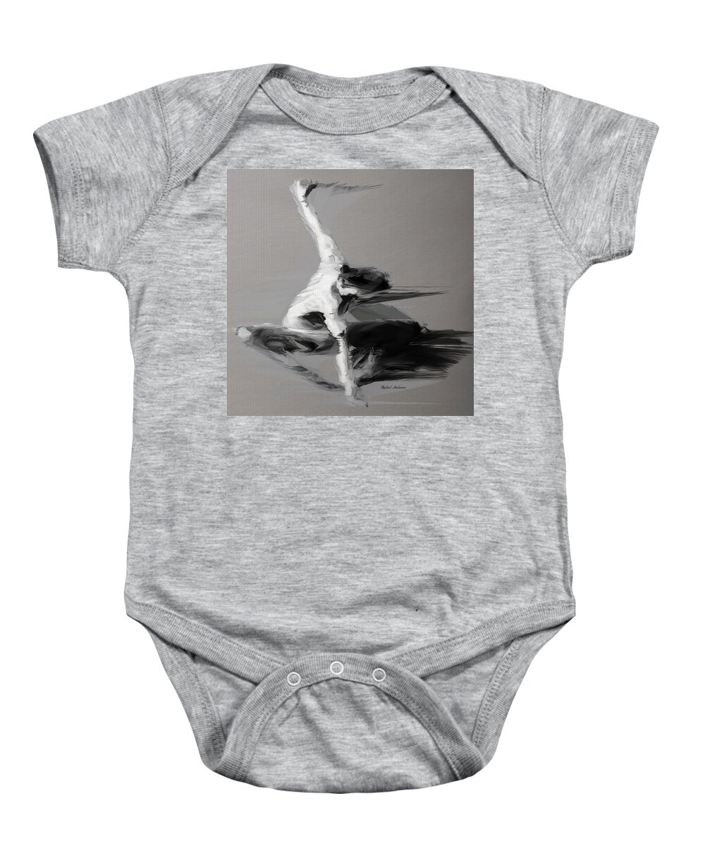 Black And White Baby Onesie featuring the digital art Dance Moves I by Rafael Salazar