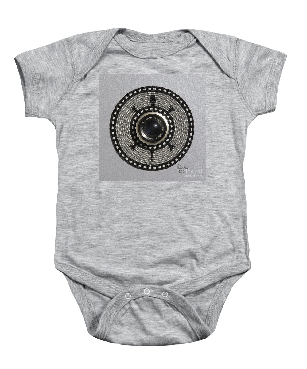 Turtle Baby Onesie featuring the mixed media Camera Lens by Douglas Limon