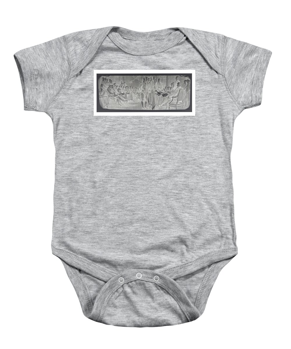 Declaration Of Independence Baby Onesie featuring the photograph DECLARATION OF INDEPENDENCE in NEGATIVE by Rob Hans