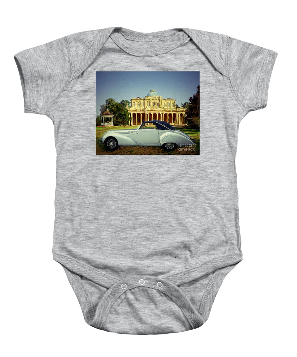 Oldtimer Baby Onesie featuring the photograph Delahaye 135-MS by Edmund Nagele FRPS