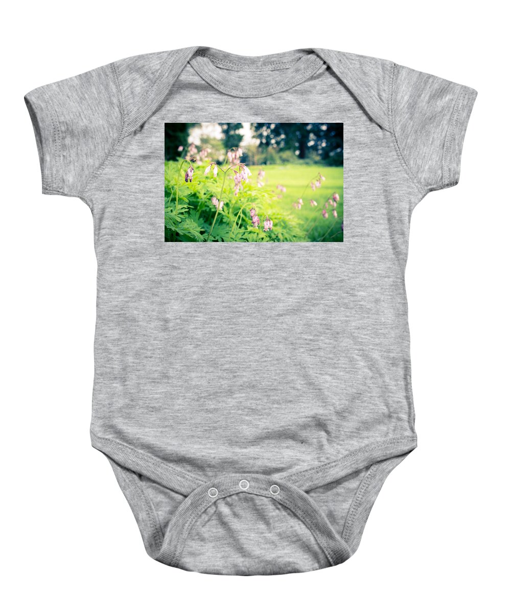 Nature Baby Onesie featuring the photograph Delicate Bleeding Hearts by Priya Ghose