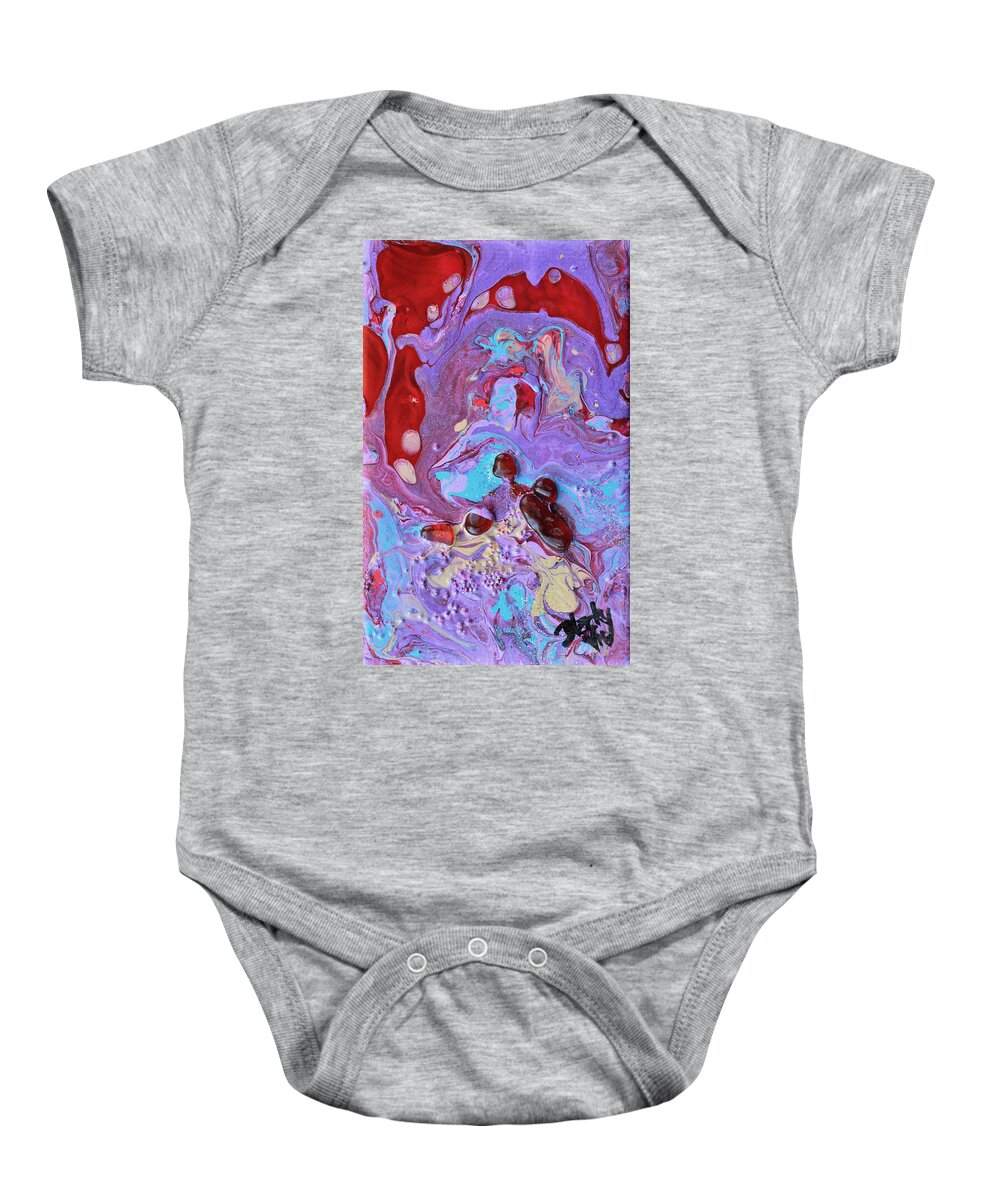 Caves Baby Onesie featuring the mixed media Desert Caves by Donna Blackhall