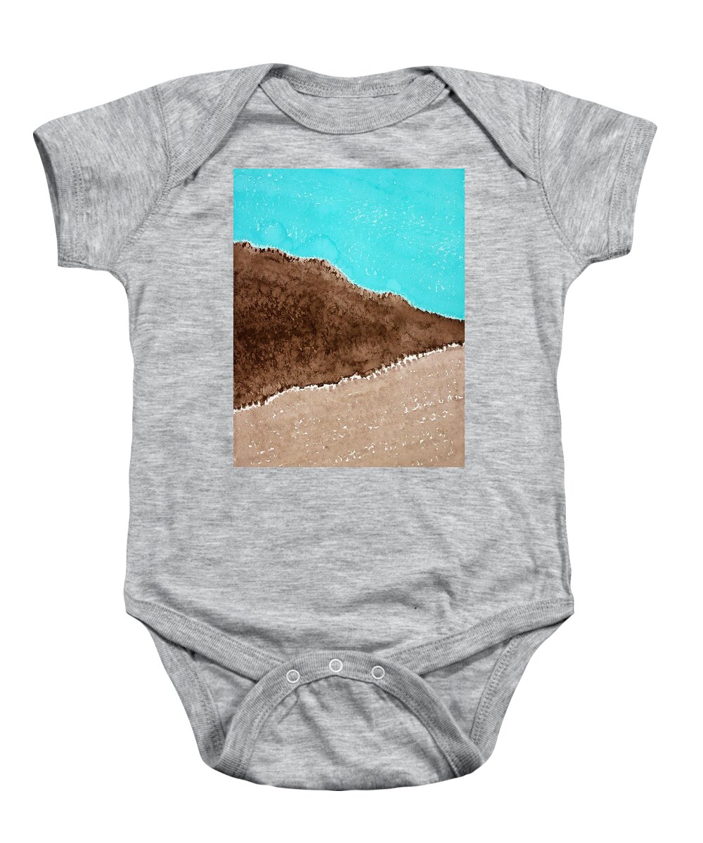 Desert Baby Onesie featuring the painting Desert Mountains original painting by Sol Luckman