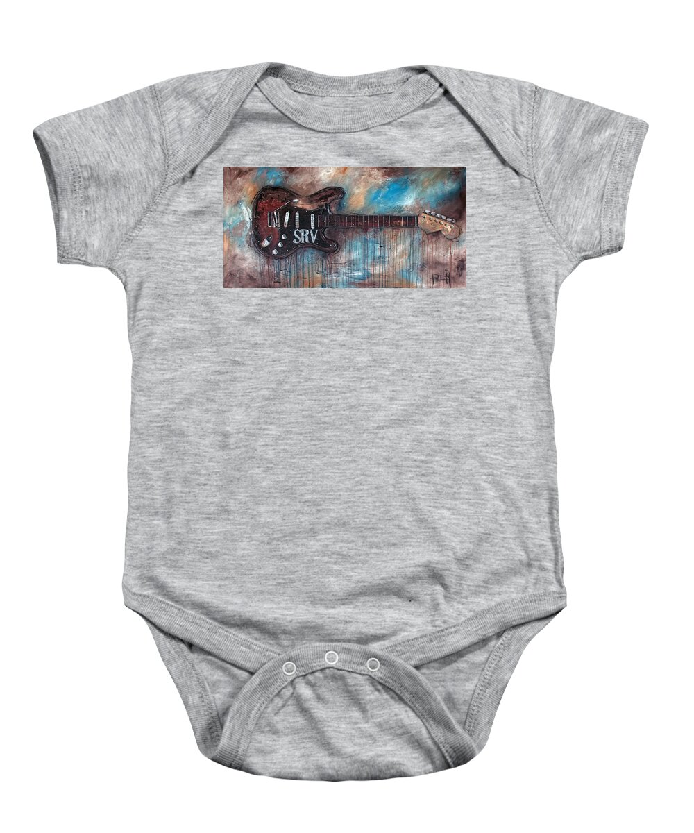Stevie Ray Vaughan Baby Onesie featuring the painting Double Trouble by Sean Parnell