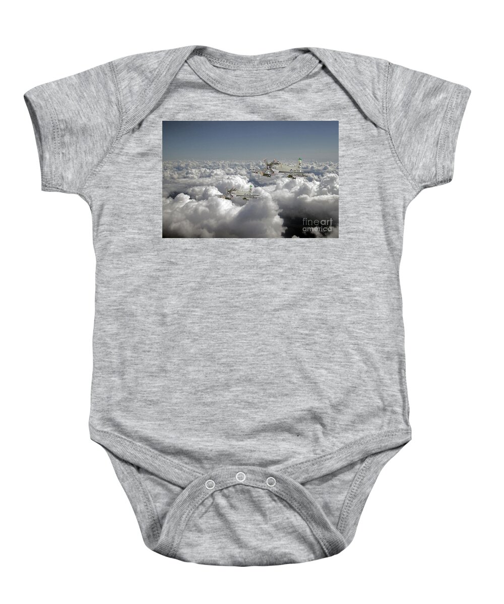 Douglas Skyraider Baby Onesie featuring the digital art Douglas Skyraider by Airpower Art