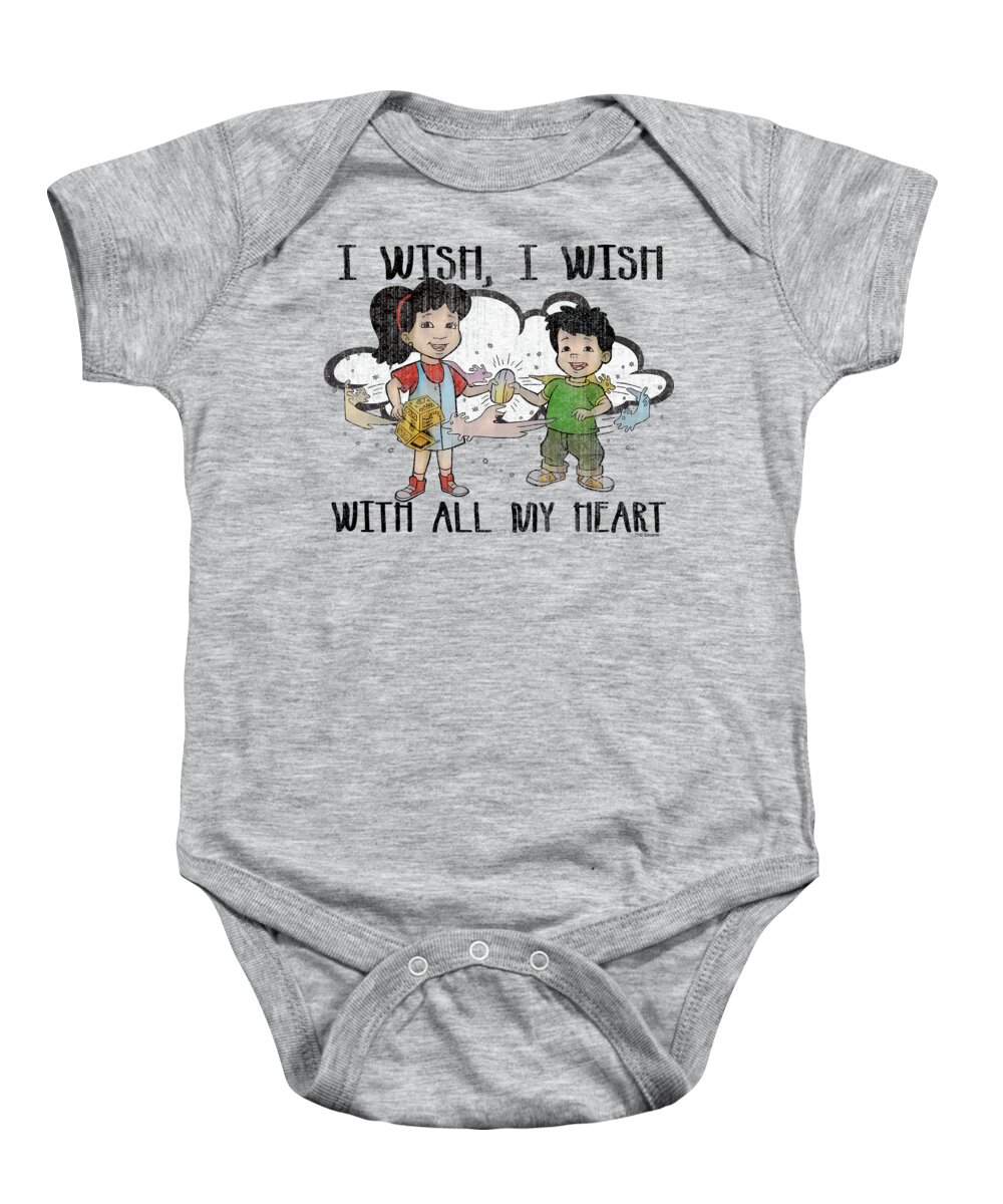  Baby Onesie featuring the digital art Dragon Tales - I Wish With All My Heart by Brand A