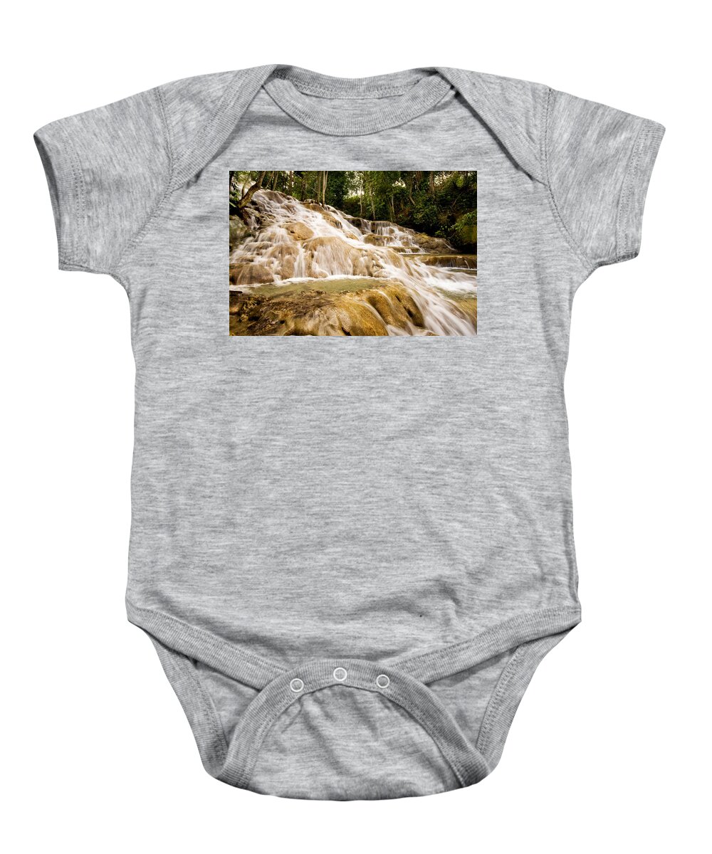  Baby Onesie featuring the photograph Dunn's River Falls by Melinda Ledsome