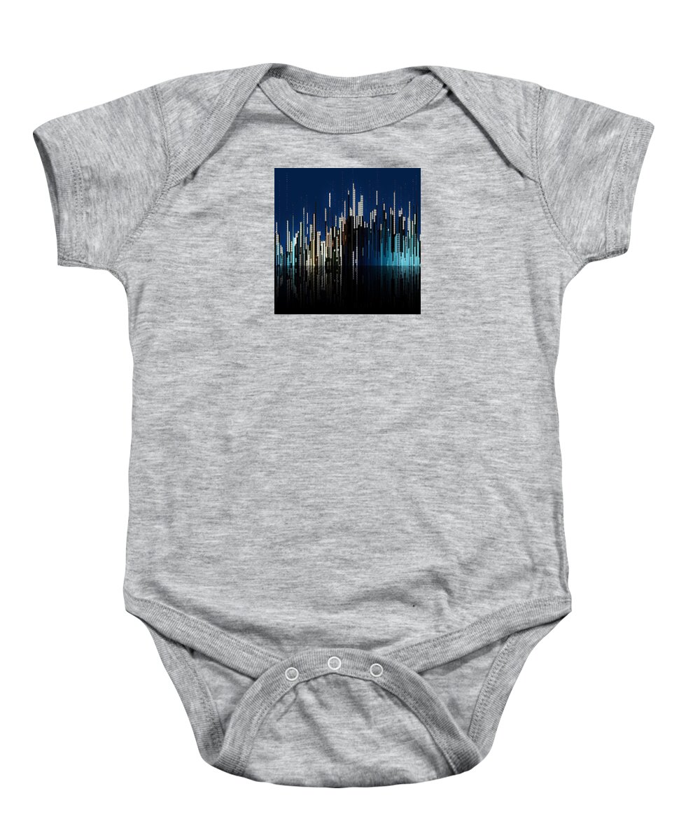 Cityscape Baby Onesie featuring the digital art Dusk by David Manlove