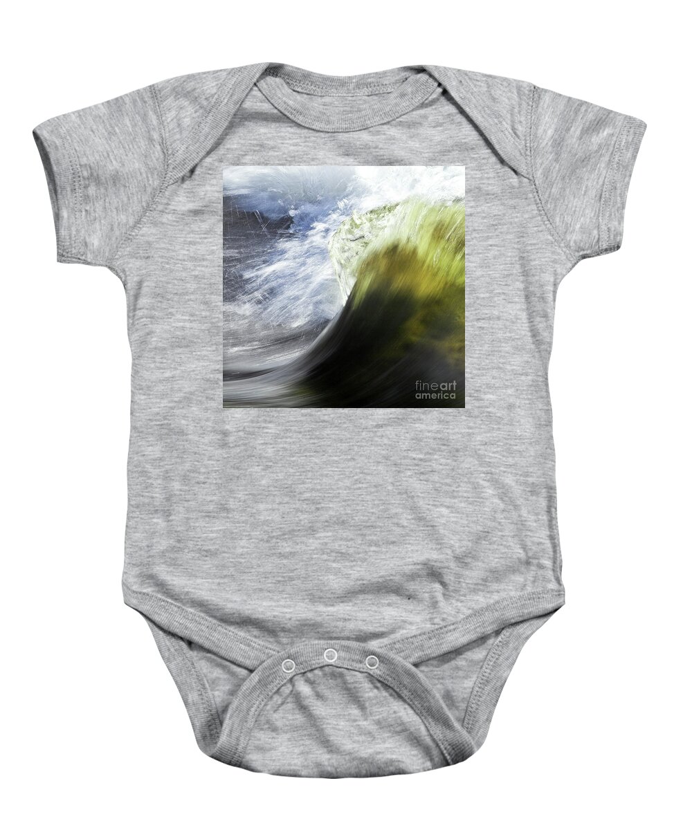 Heiko Baby Onesie featuring the photograph Dynamic River Wave by Heiko Koehrer-Wagner