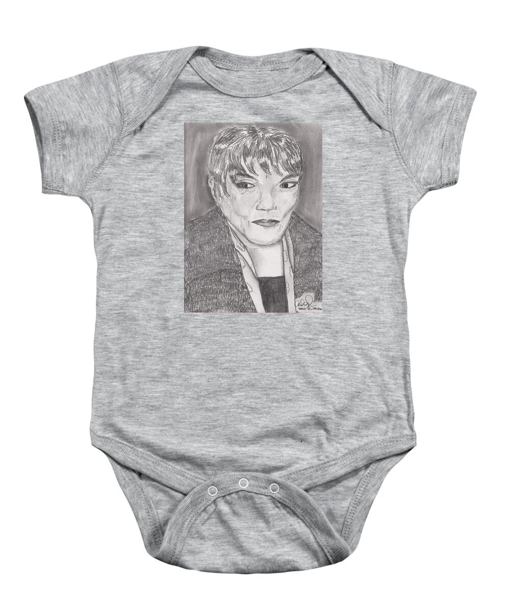 African American Woman Baby Onesie featuring the drawing Eartha Kitt by David Jackson