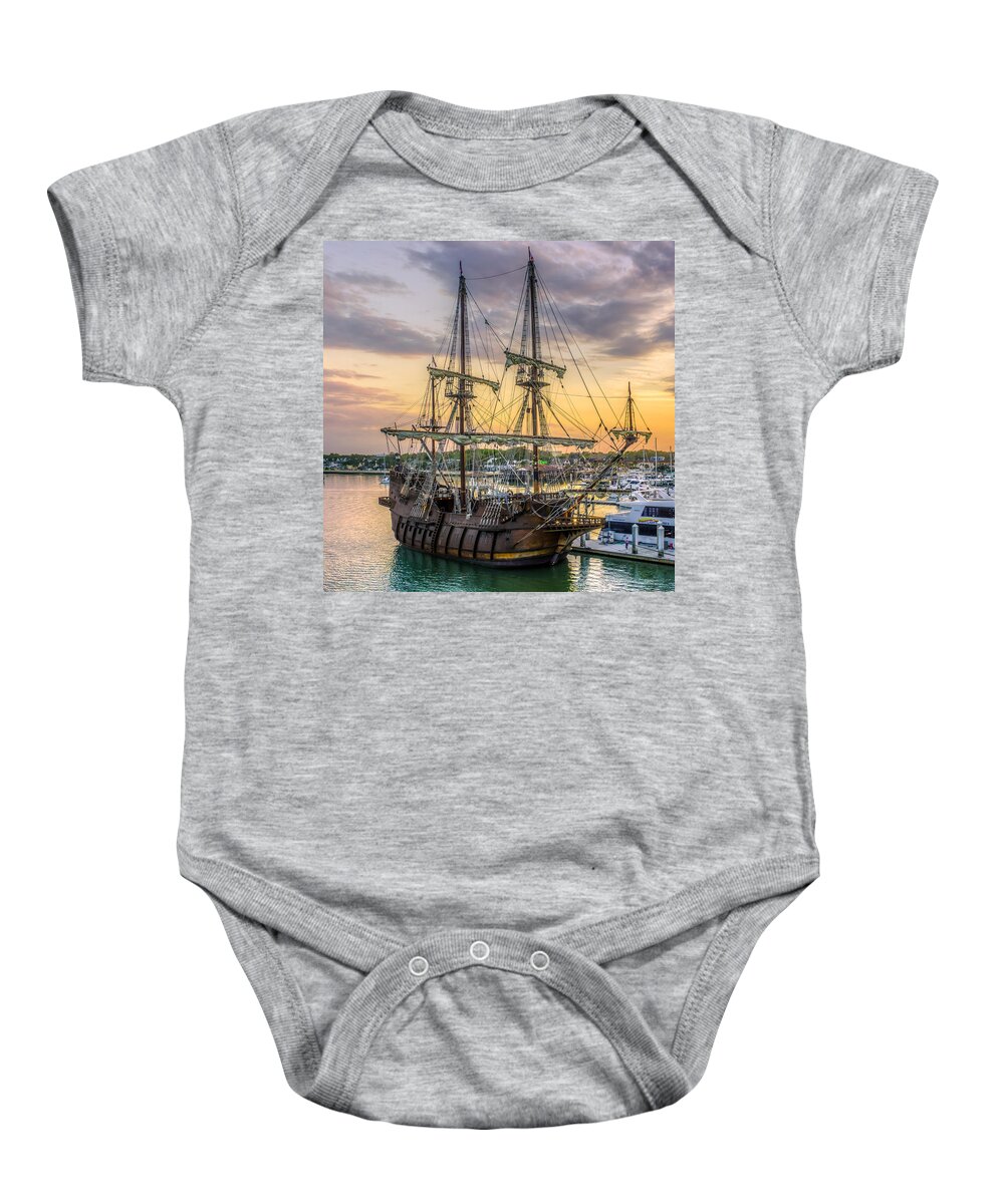 Anchor Baby Onesie featuring the photograph El Galeon by Traveler's Pics