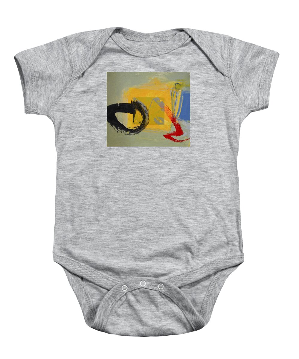 Abstract Painting Baby Onesie featuring the painting Enso Sun Block by Cliff Spohn
