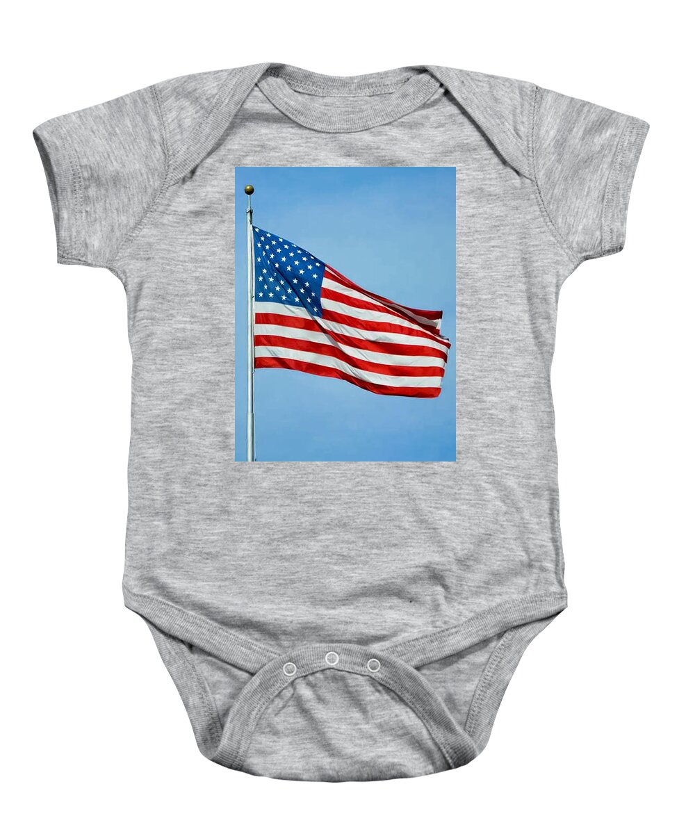 Flag Baby Onesie featuring the photograph Flag USA by Holden The Moment