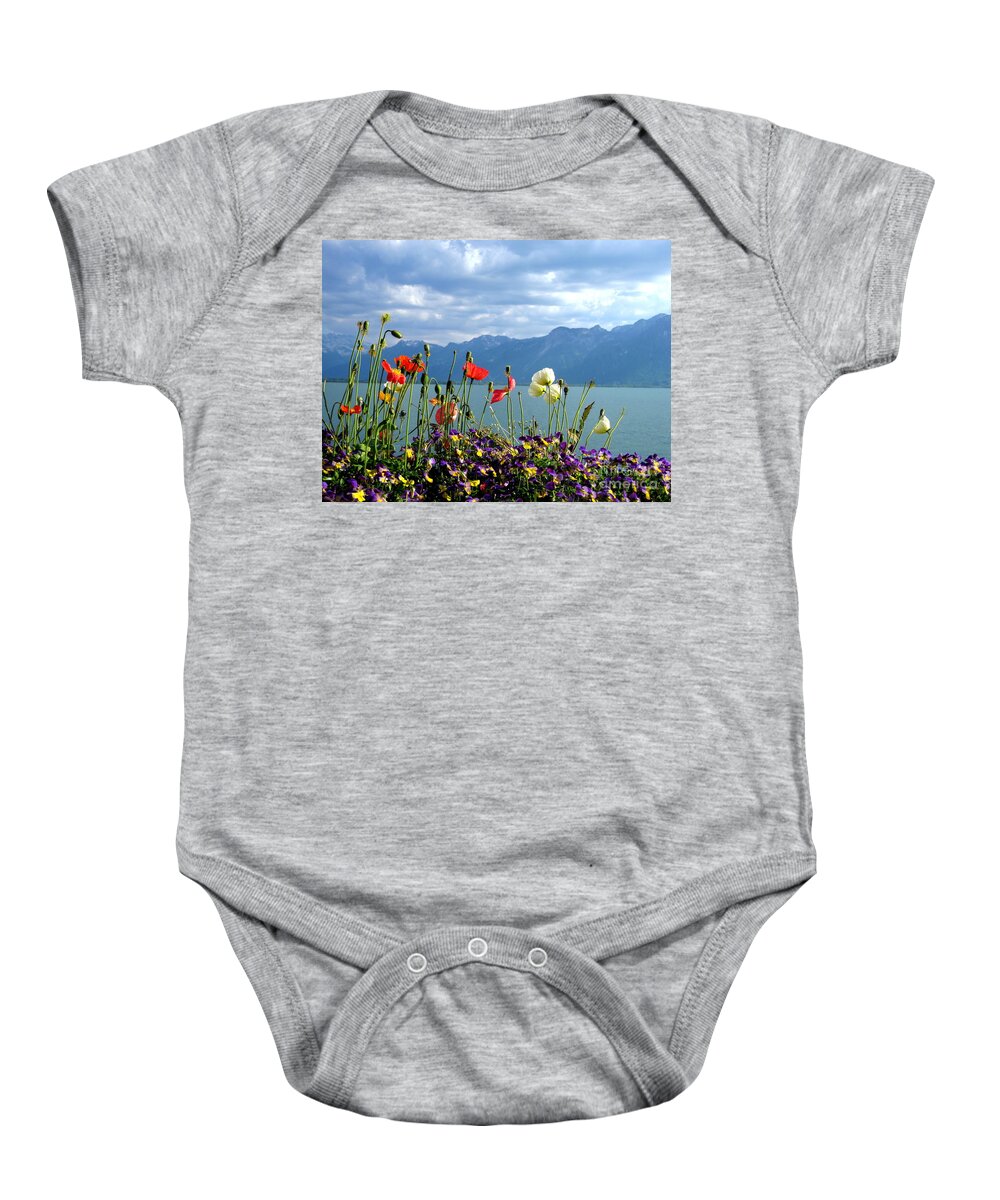 Alps Baby Onesie featuring the photograph Floral Coast by Amanda Mohler