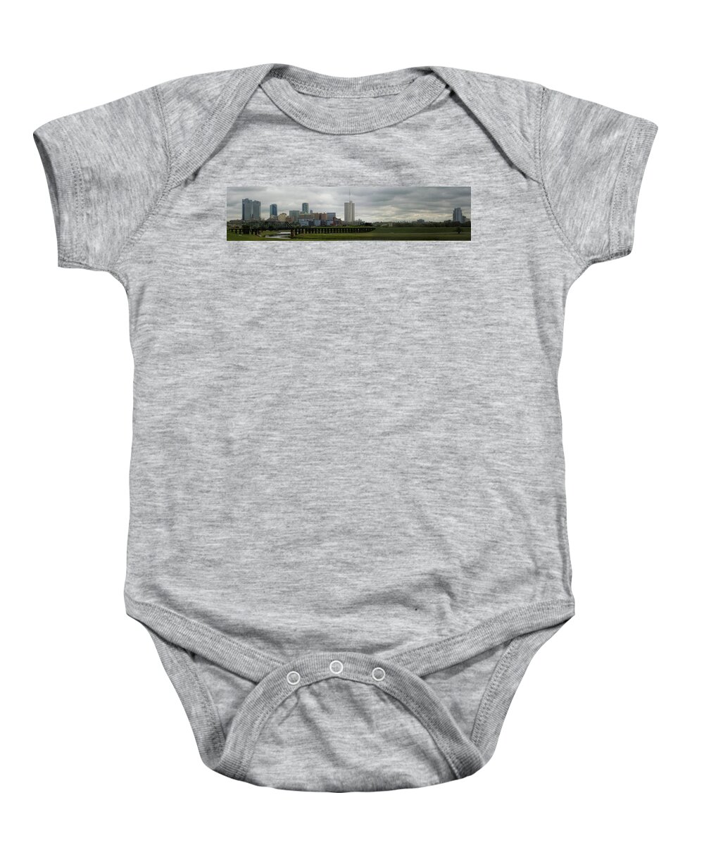 Fort Worth Baby Onesie featuring the photograph Fort Worth Panorama by Jonathan Davison