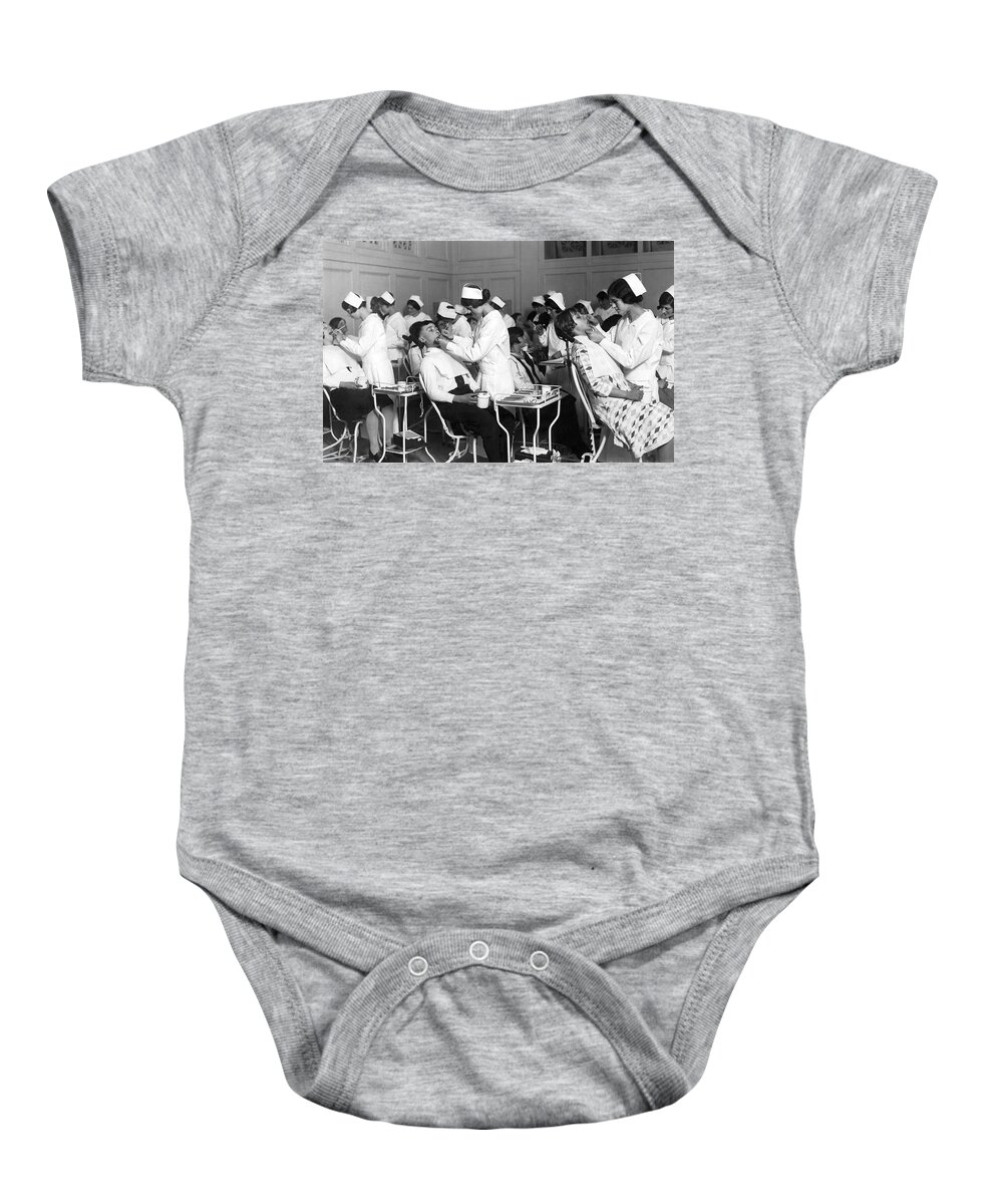 1920s Baby Onesie featuring the photograph Free Dental Help For Children by Underwood Archives