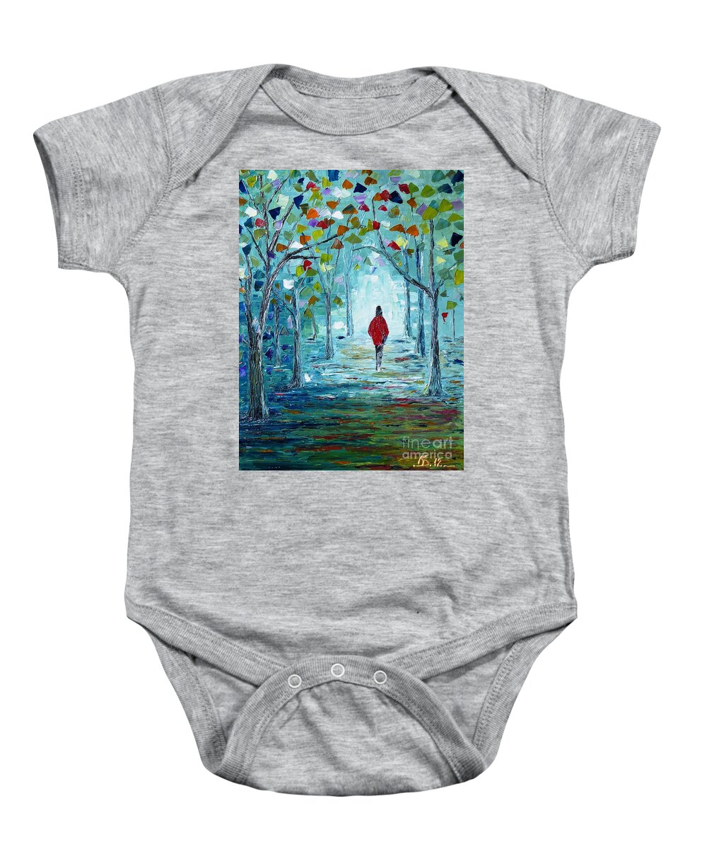 Waiting Baby Onesie featuring the painting Freedom by Amalia Suruceanu