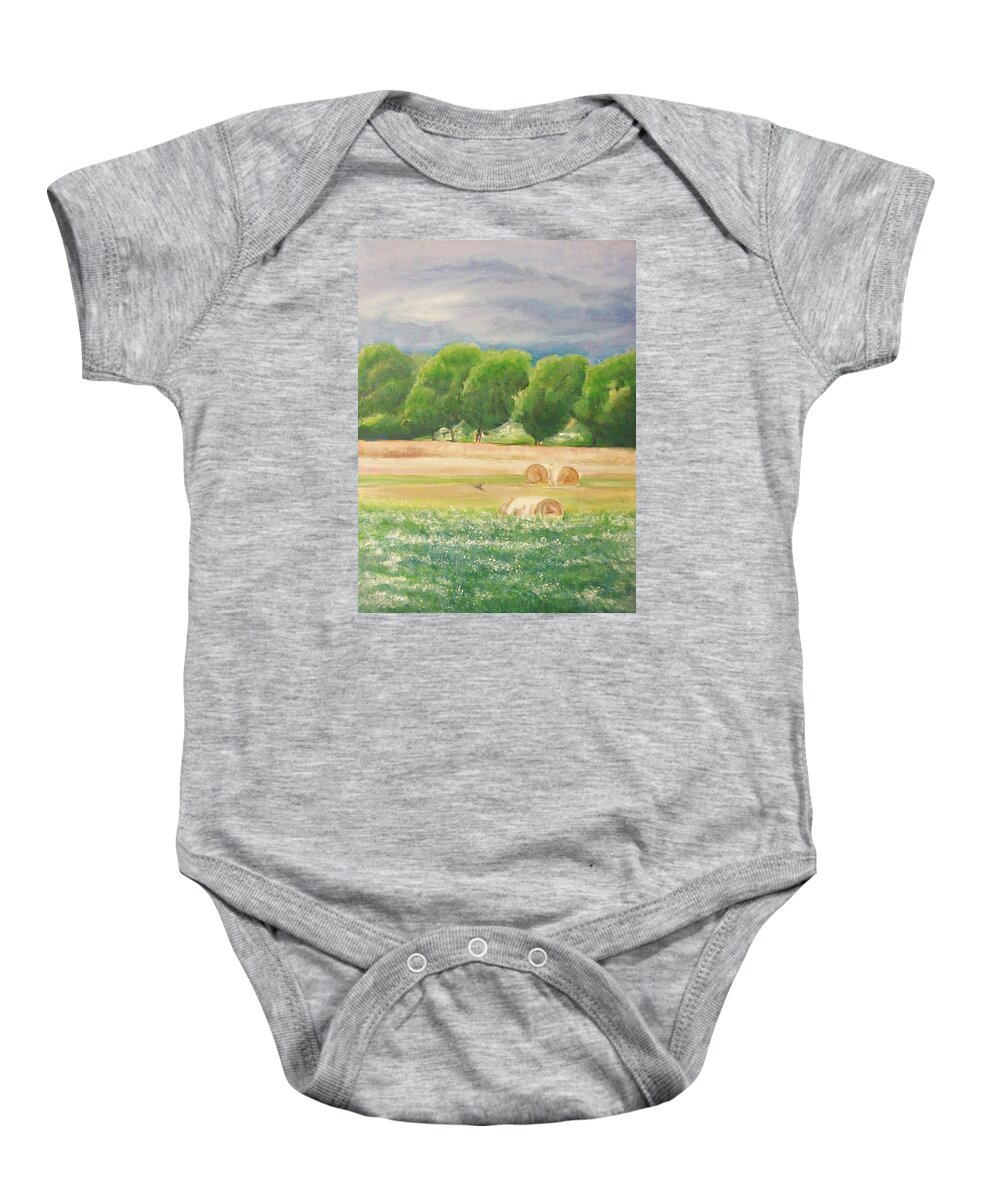 Landscape Baby Onesie featuring the painting Freedom by Jane See