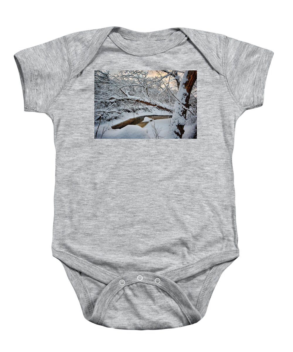 Clouds Baby Onesie featuring the photograph Frozen Creek by Sebastian Musial