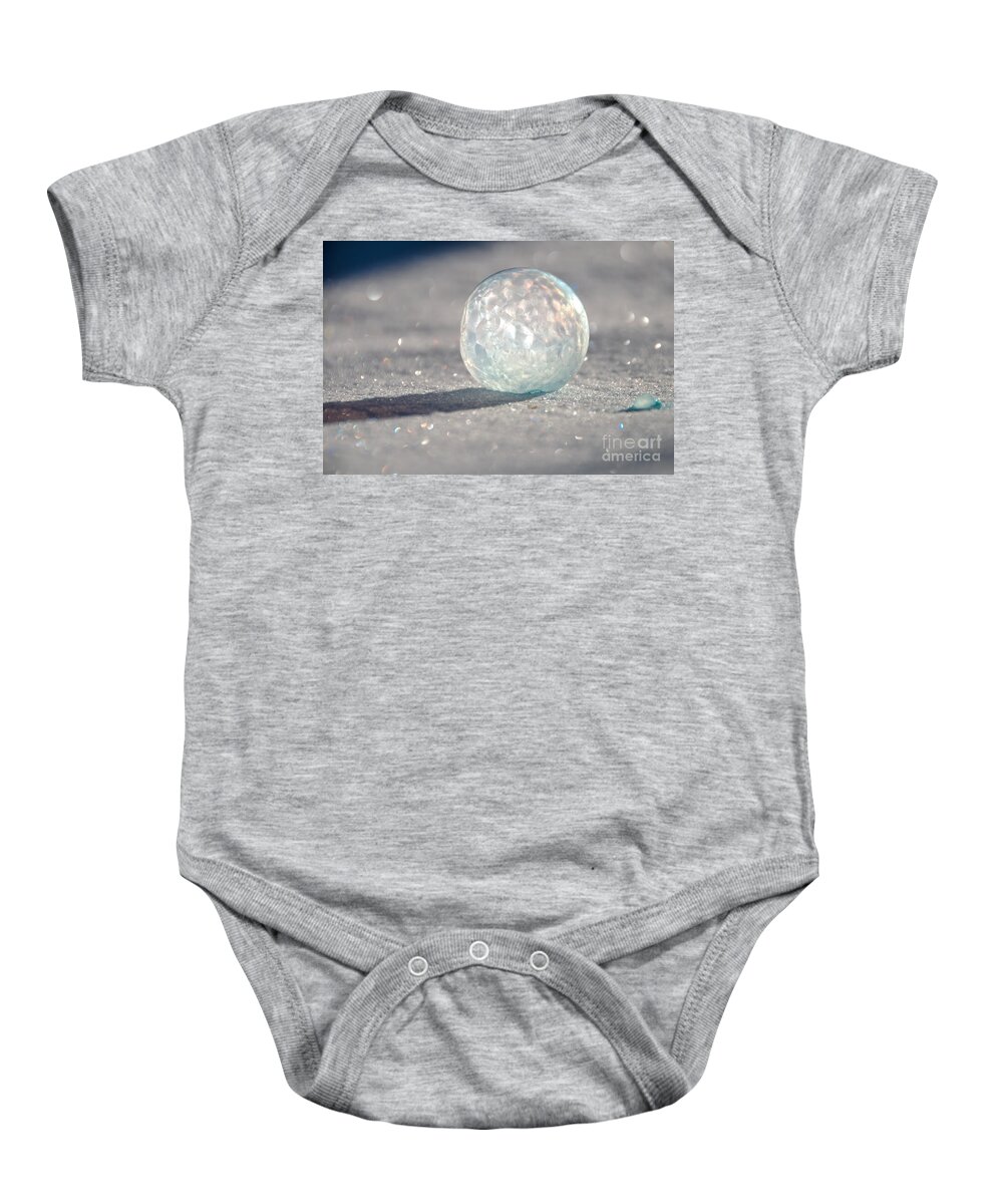 Bubble Baby Onesie featuring the photograph Frozen Rainbow by Cheryl Baxter