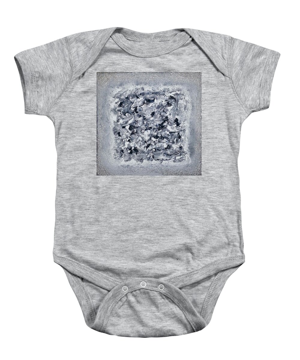 Abstract Painting Baby Onesie featuring the painting G4 - greys by KUNST MIT HERZ Art with heart